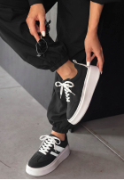 Zamszowe adidasy Start With Forever czarno-białe