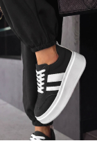 Zamszowe adidasy Start With Forever czarno-białe
