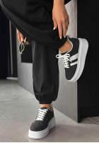 Zamszowe adidasy Start With Forever czarno-białe