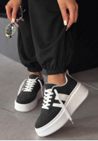 Zamszowe adidasy Start With Forever czarno-białe