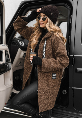 Coat sheepskin coat with wool Comes With Fog chocolate