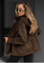 Lekka kurtka parka z kapturem Street Glow czekoladowa