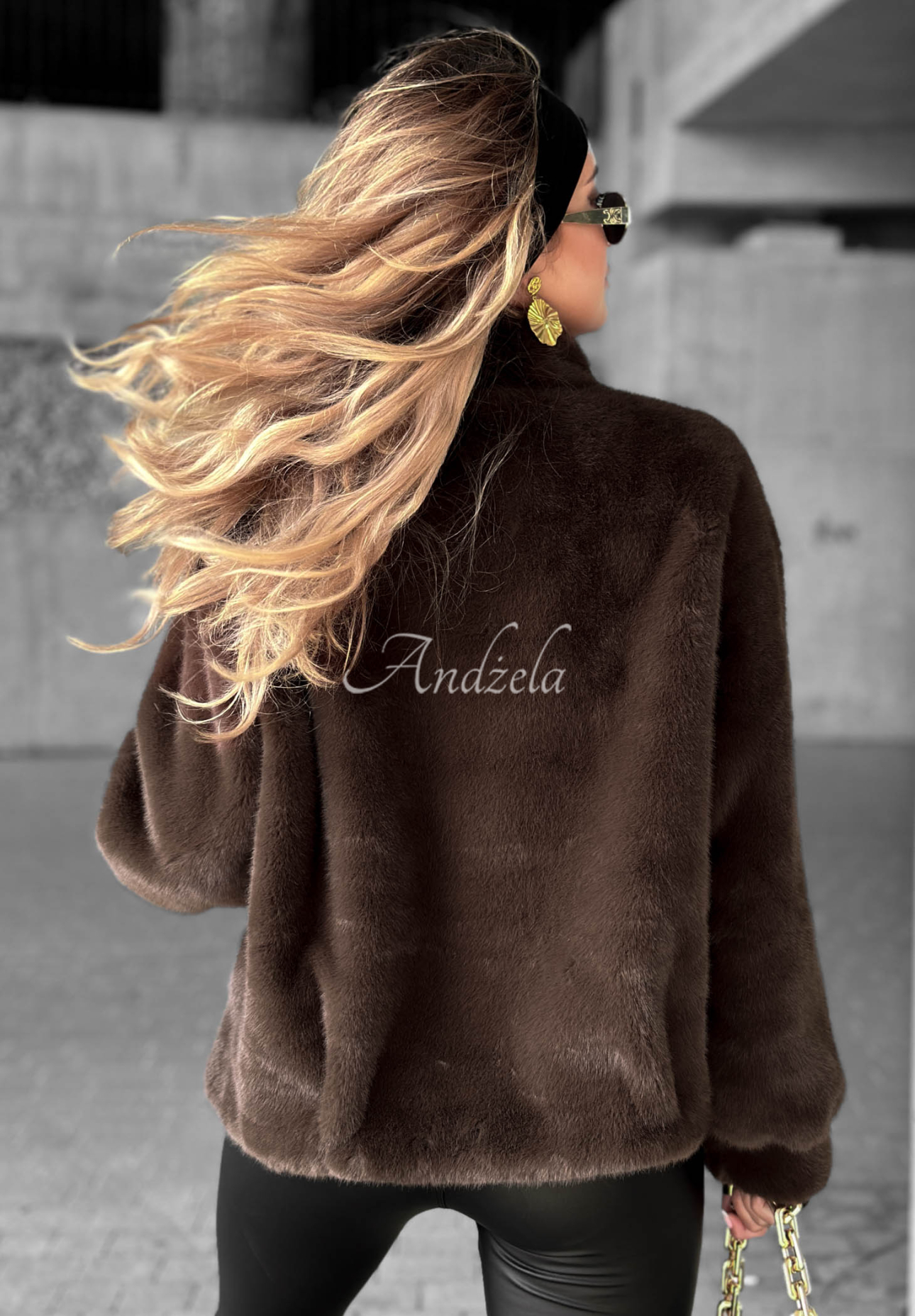 Warm Wishes chocolate short fur coat