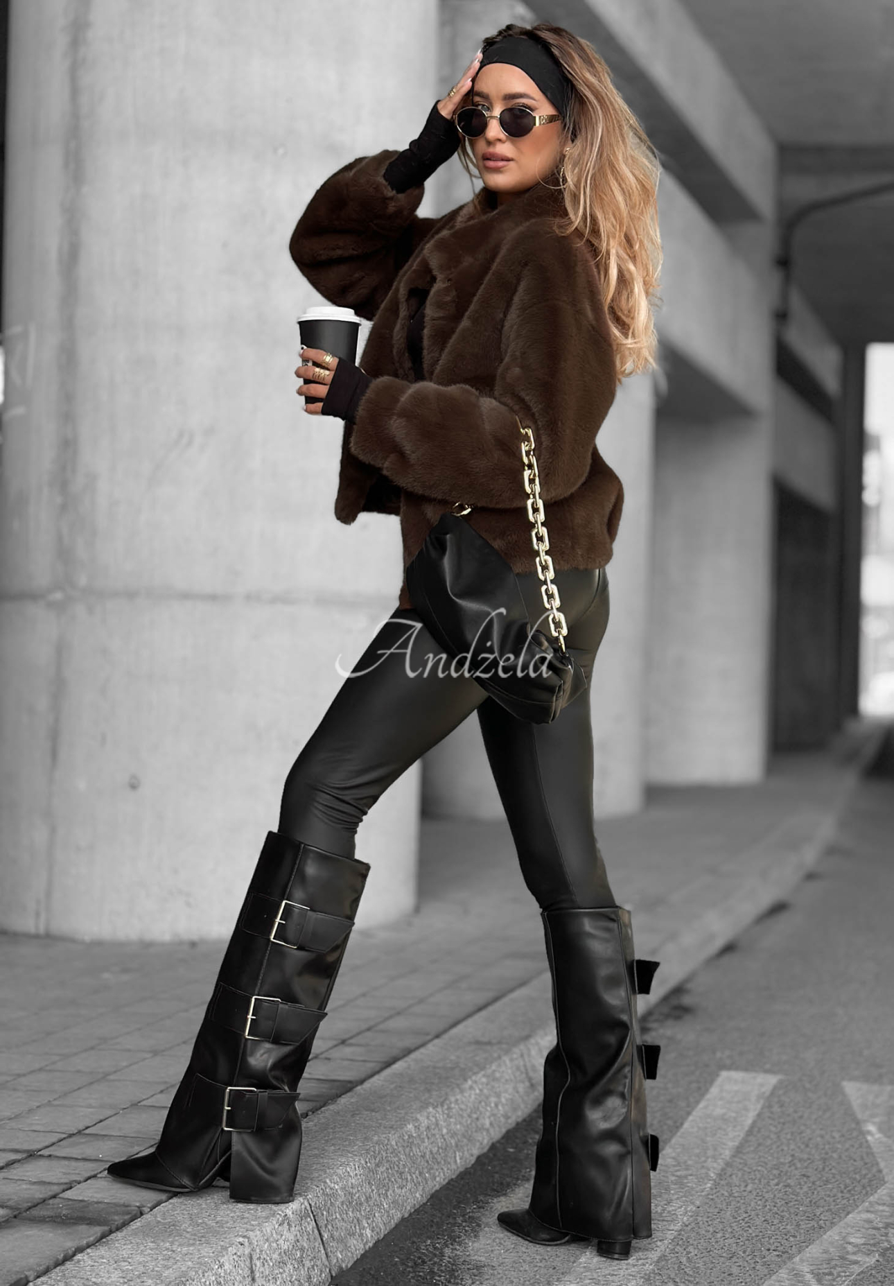 Warm Wishes chocolate short fur coat
