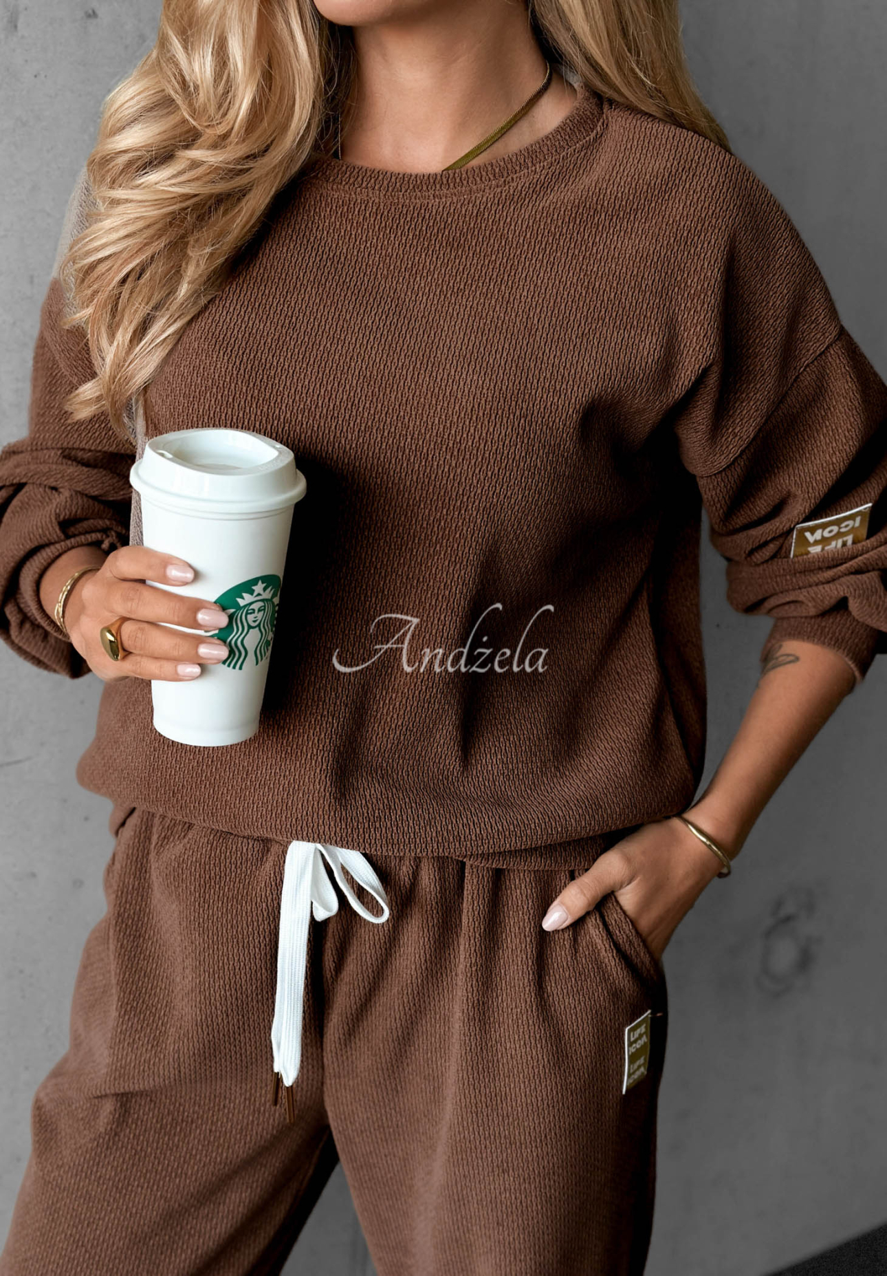 Easy Vibe Chocolate-Colored Viscose Corduroy Sweatsuit