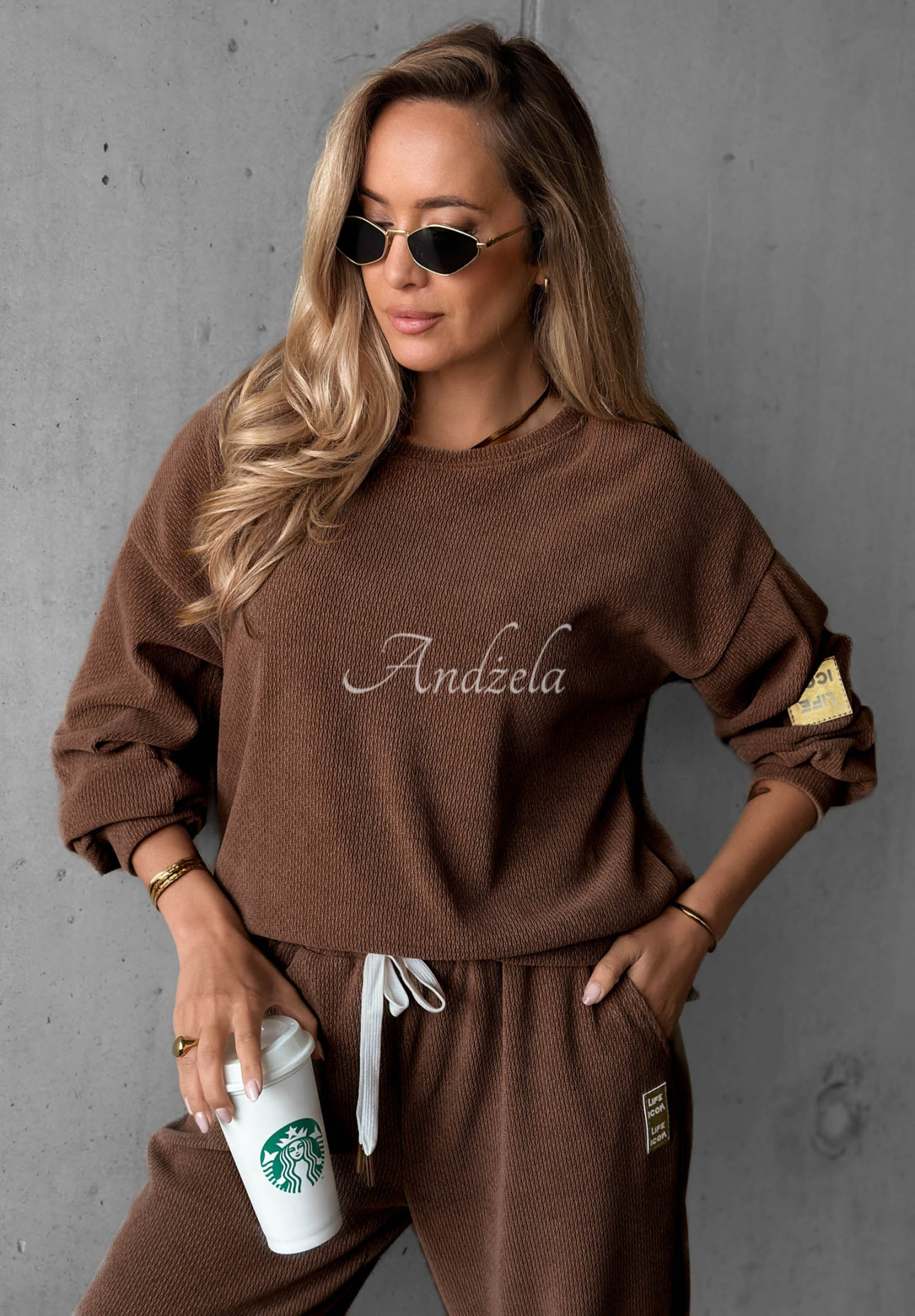 Easy Vibe Chocolate-Colored Viscose Corduroy Sweatsuit