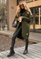 Długa bluza z kapturem Peaceful Mind khaki