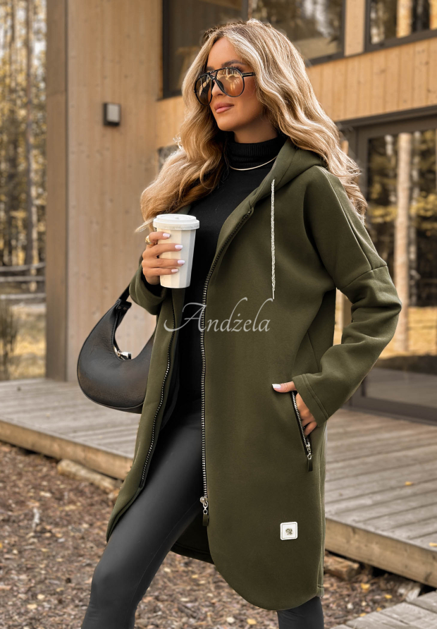 Peaceful Mind khaki long hoodie