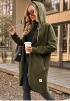 Długa bluza z kapturem Peaceful Mind khaki