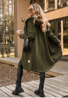 Długa bluza z kapturem Peaceful Mind khaki