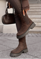 Zamszowe botki Timeless Step czekoladowe