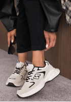 Sneakersy Amber Affair beżowo-czarne