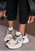 Sneakersy Amber Affair beżowo-czarne