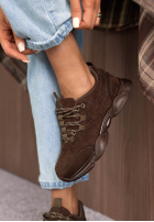 Zamszowe sneakersy New Journey czekoladowe