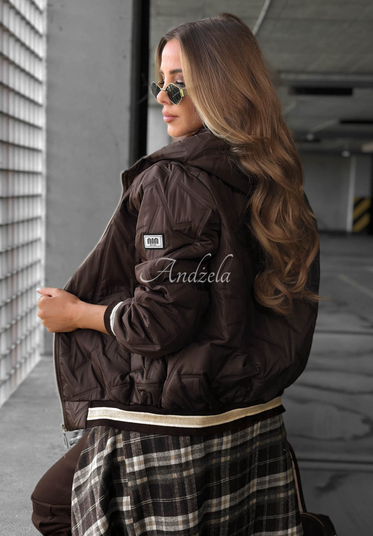 Golden Days Chocolate-Colored Quilted Hooded Jacket