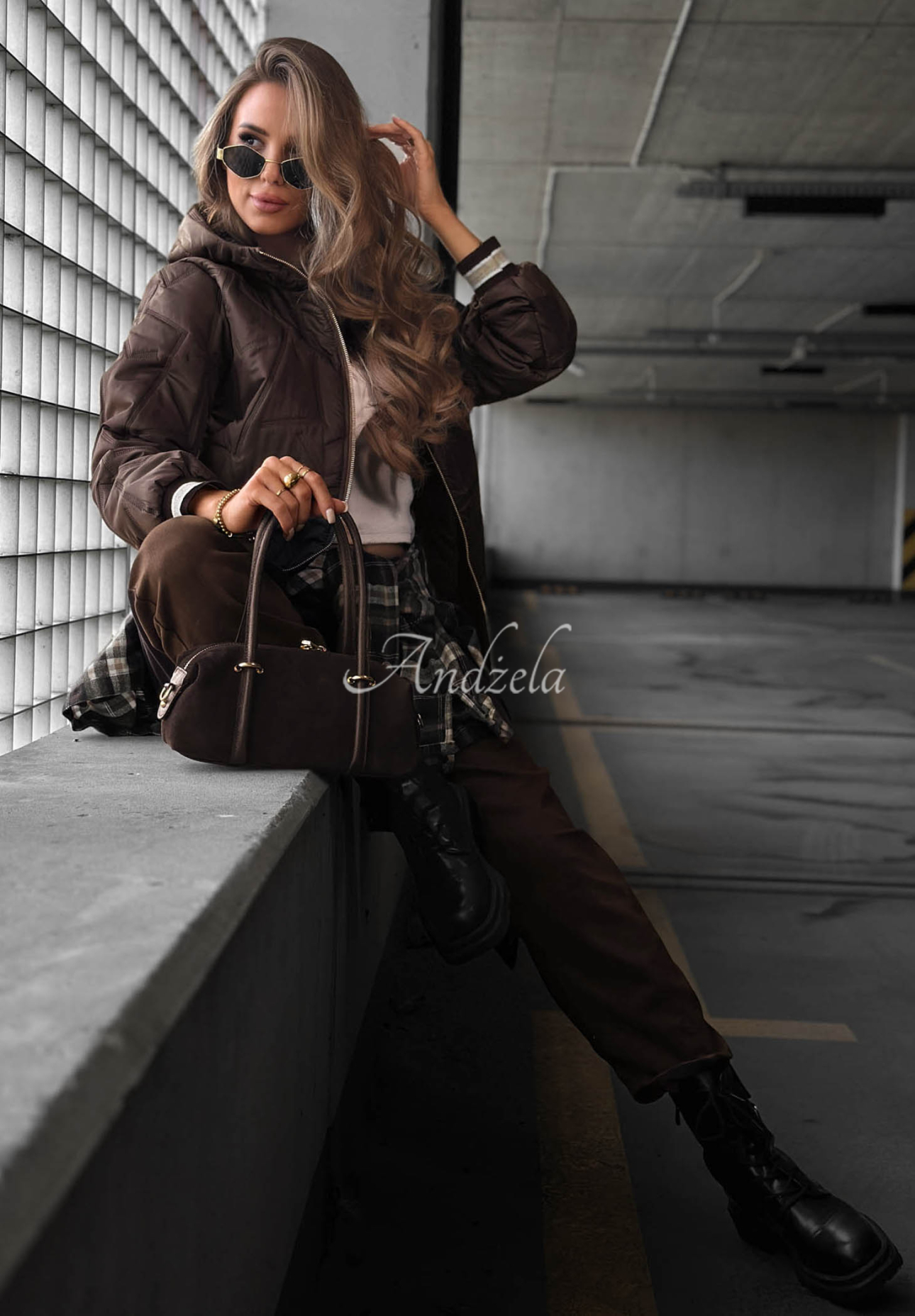 Golden Days Chocolate-Colored Quilted Hooded Jacket