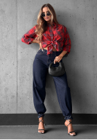 Spodnie jeansowe loose fit Back For More granatowe