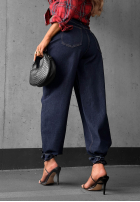Spodnie jeansowe loose fit Back For More granatowe