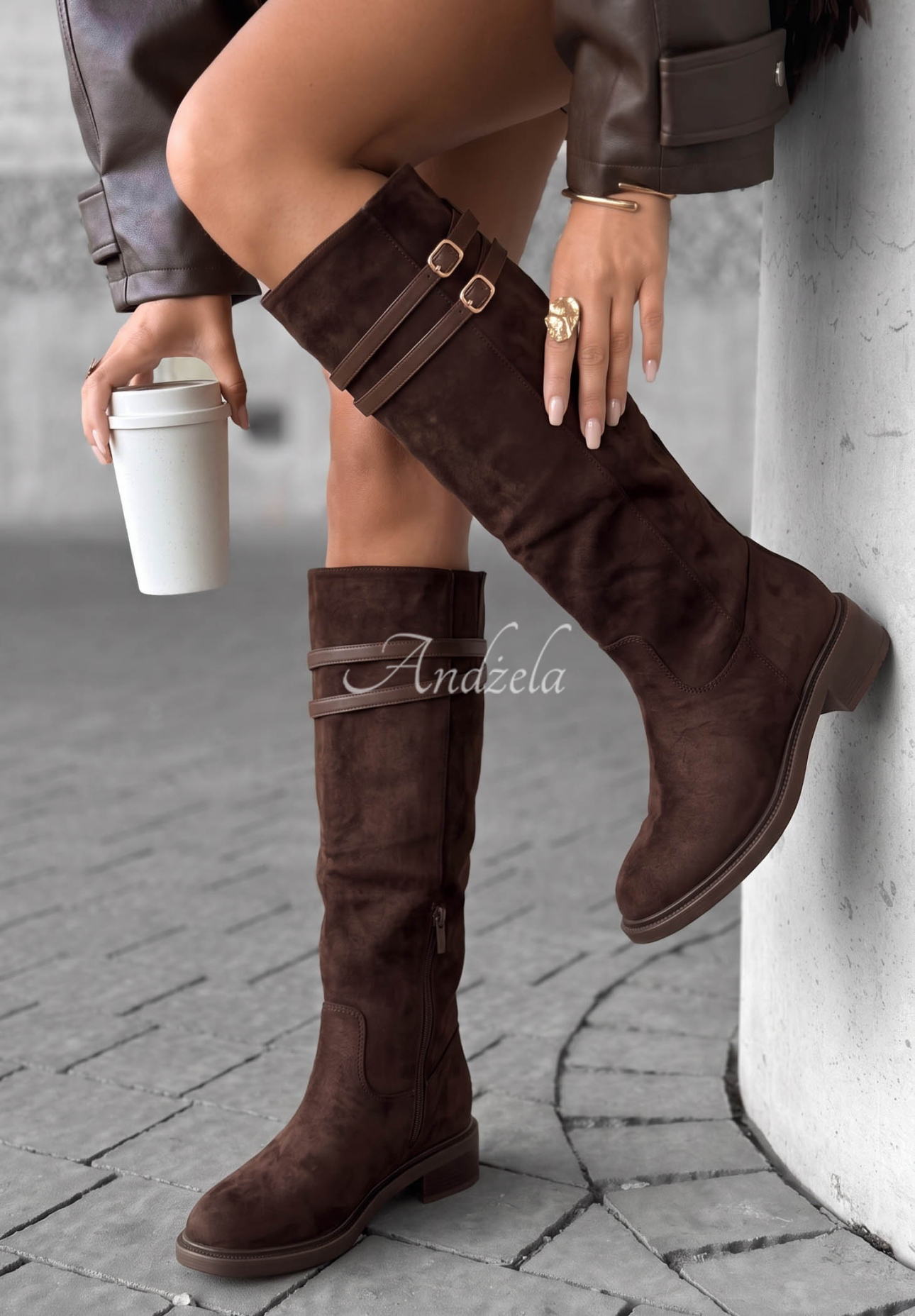 Autumn Grace Chocolate-Brown Suede Over-the-Knee Boots