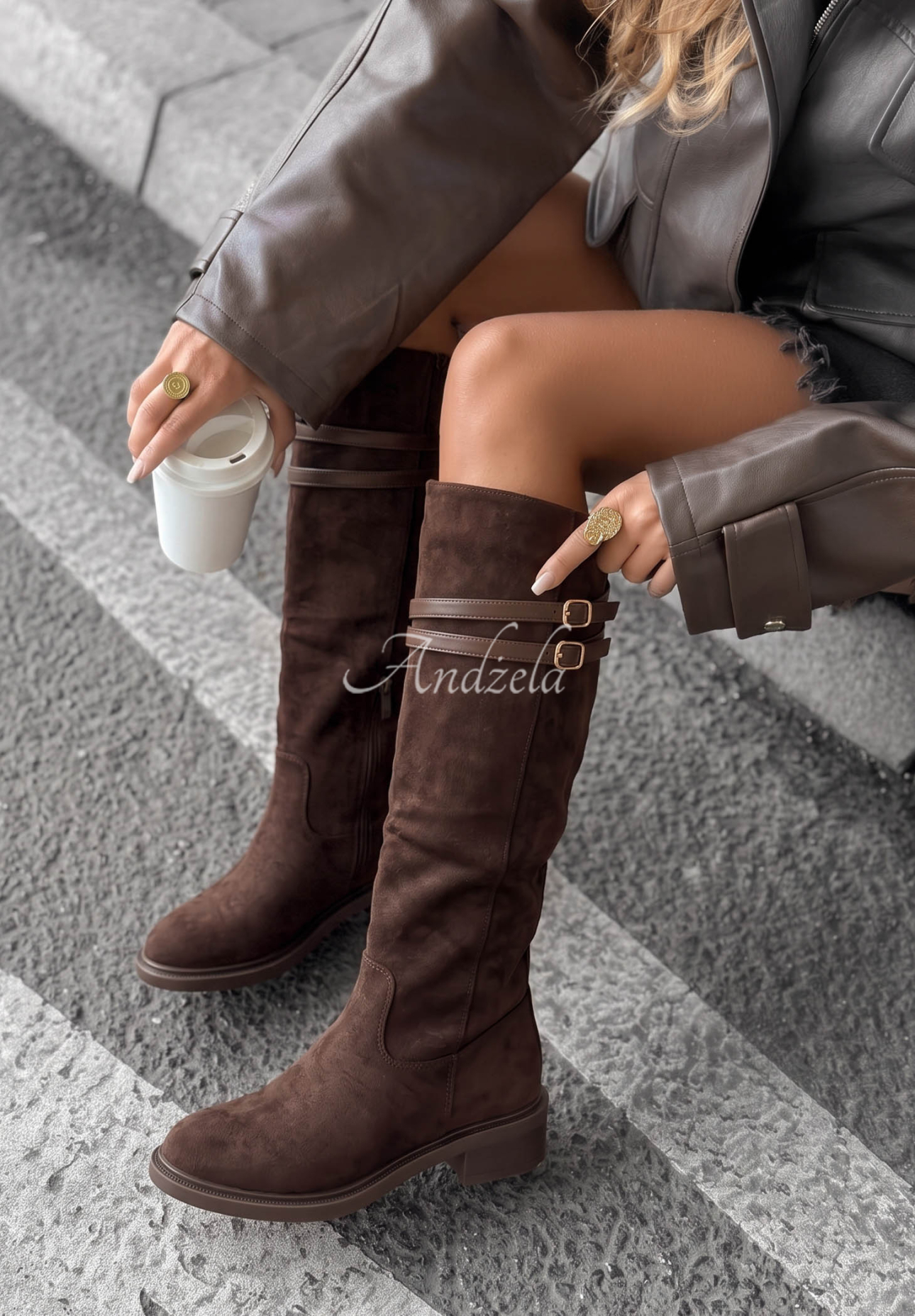 Autumn Grace Chocolate-Brown Suede Over-the-Knee Boots