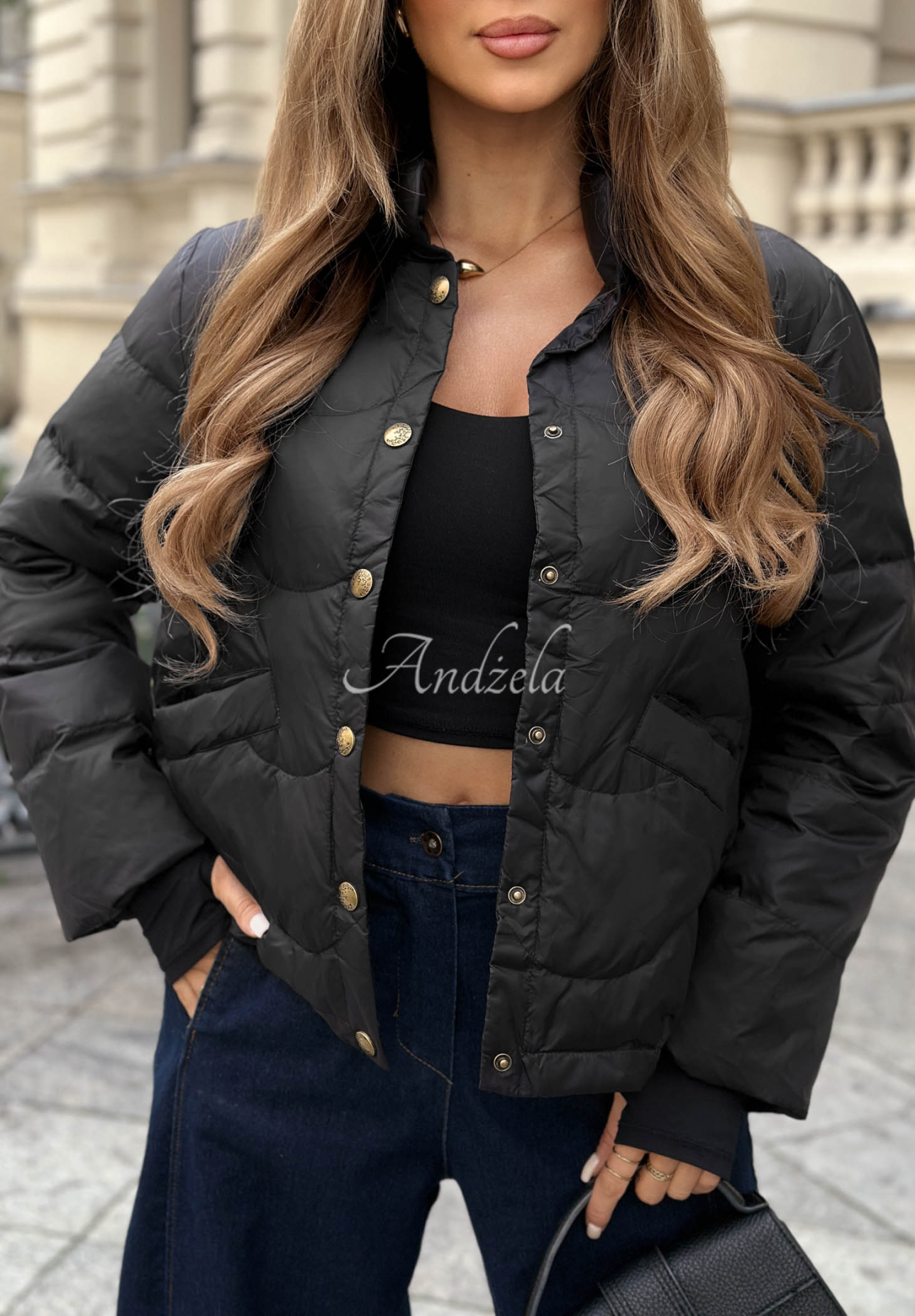 Last Thing short down jacket black