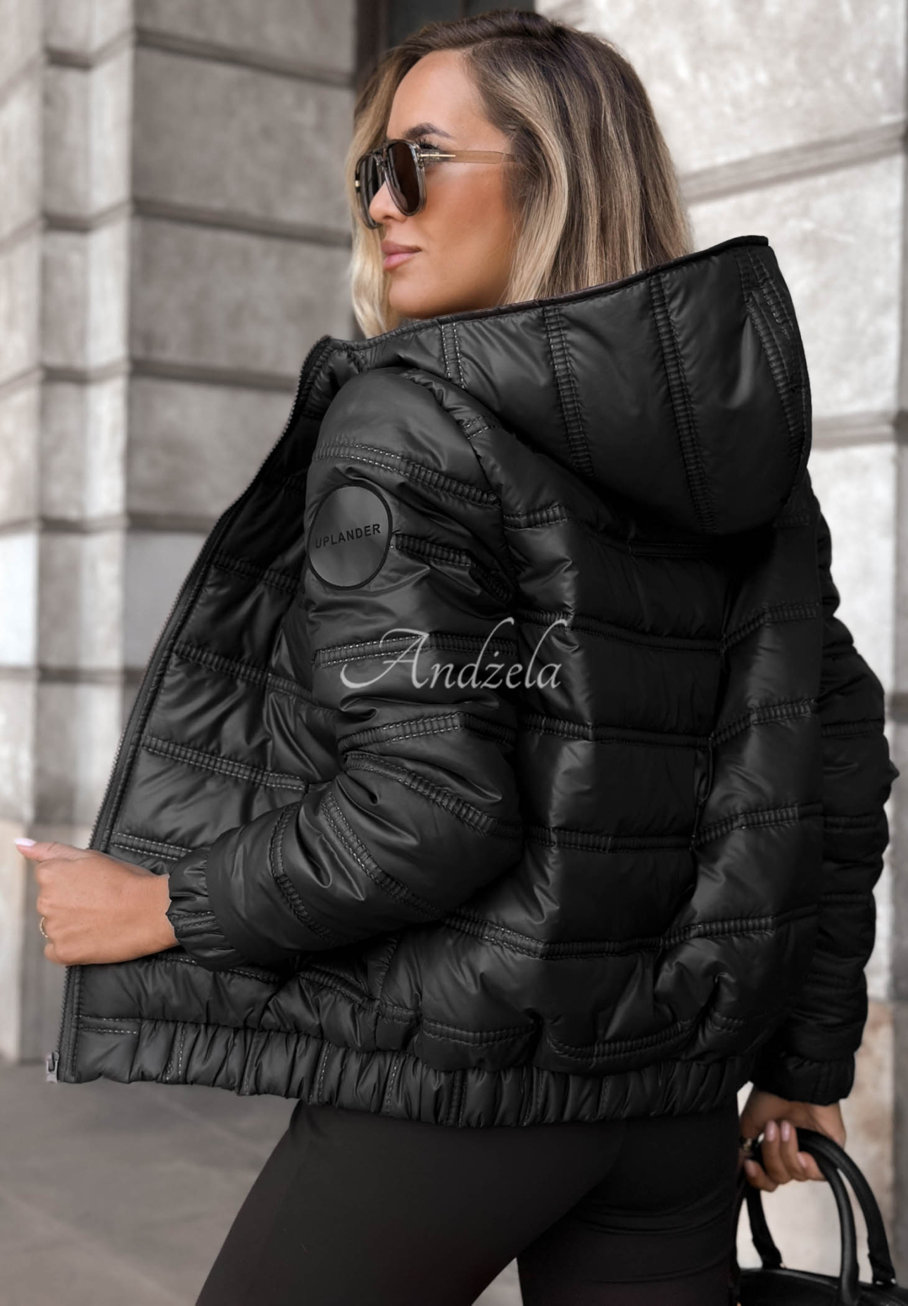 Wait For Me Black Quilted Hooded Jacket