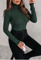 Dopasowany Jumper z golfem Solange in bottle green