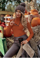 Dopasowany sweter z golfem Solange rudy
