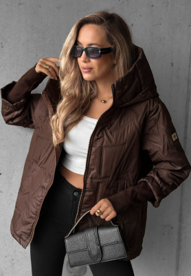 Soft Touch Chocolate-Brown Quilted Hooded Jacket