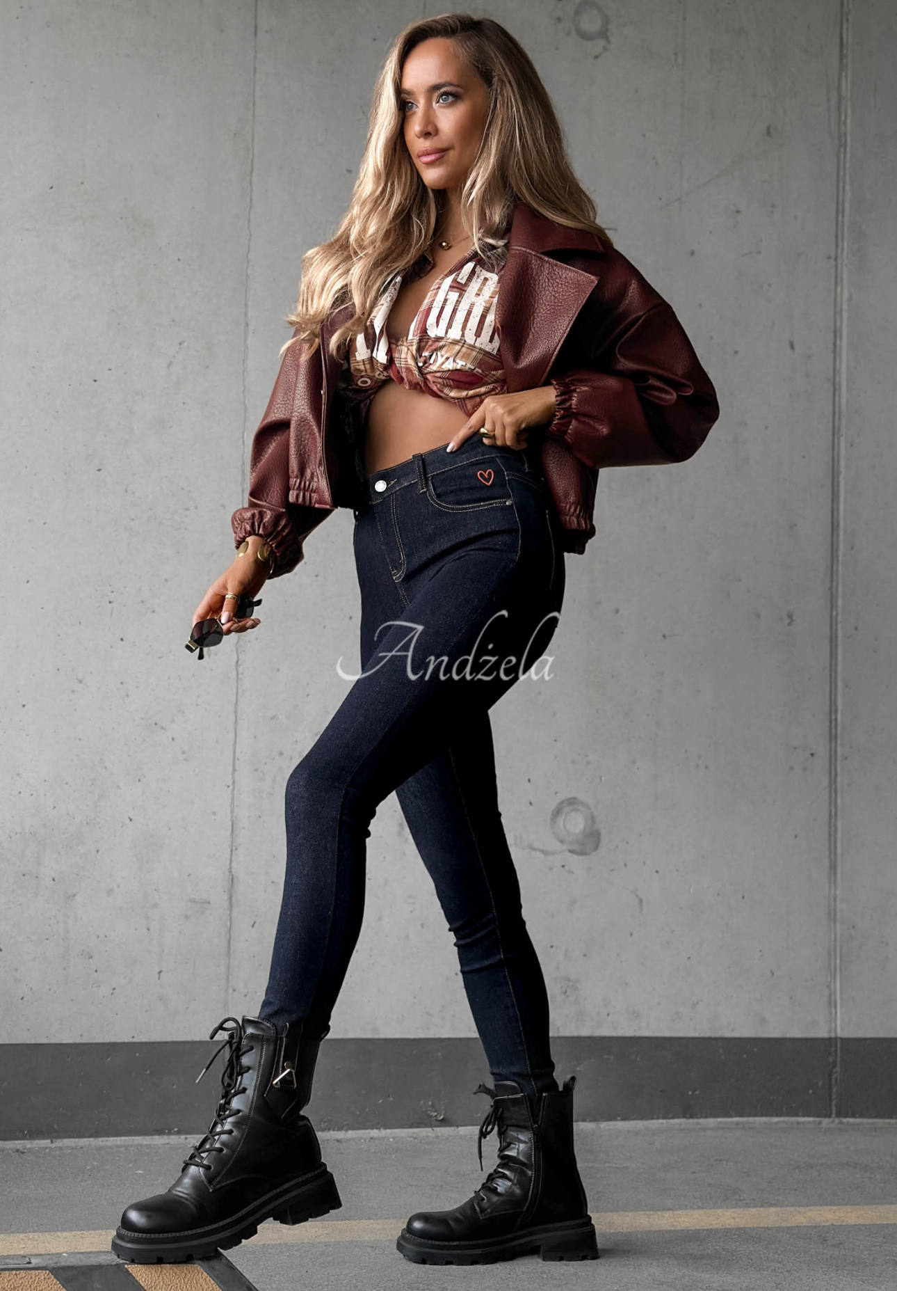 Spodnie jeansowe skinny Denim Glow granatowe