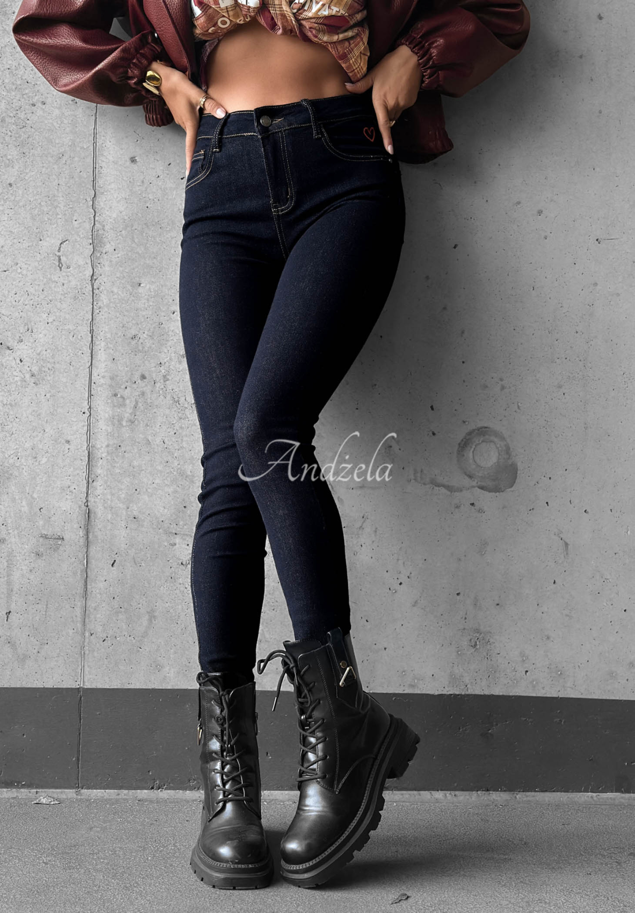 Spodnie jeansowe skinny Denim Glow granatowe