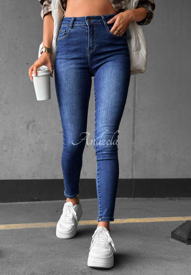 Spodnie jeansowe skinny Denim Vibes ciemnoniebieskie