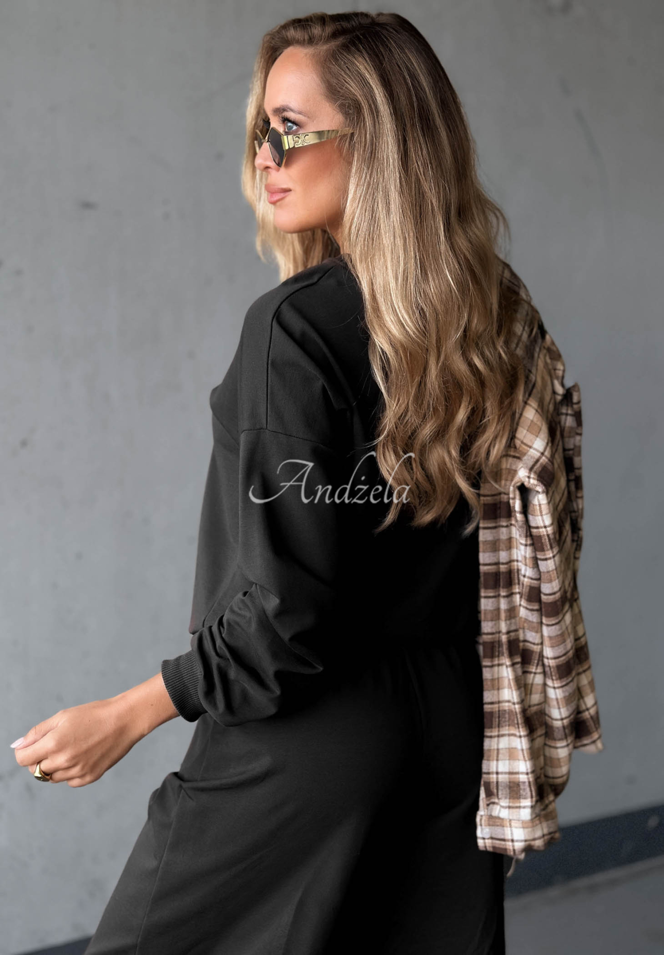 Bawełniany komplet dresowy bluza i spodnie Simple Moments czarny