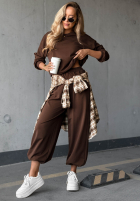 Komplet dresowy bluza i spodnie Simple Moments czekoladowy