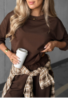 Komplet dresowy bluza i spodnie Simple Moments czekoladowy