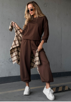 Komplet dresowy bluza i spodnie Simple Moments czekoladowy