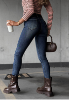 Spodnie jeansowe skinny z paskiem Worth Knowing niebieskie