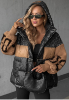 Pikowana kurtka Cold Hands czarno-camelowa