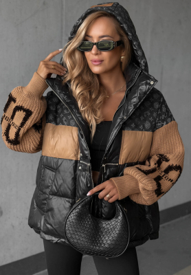 Cold Hands black-camel down jacket