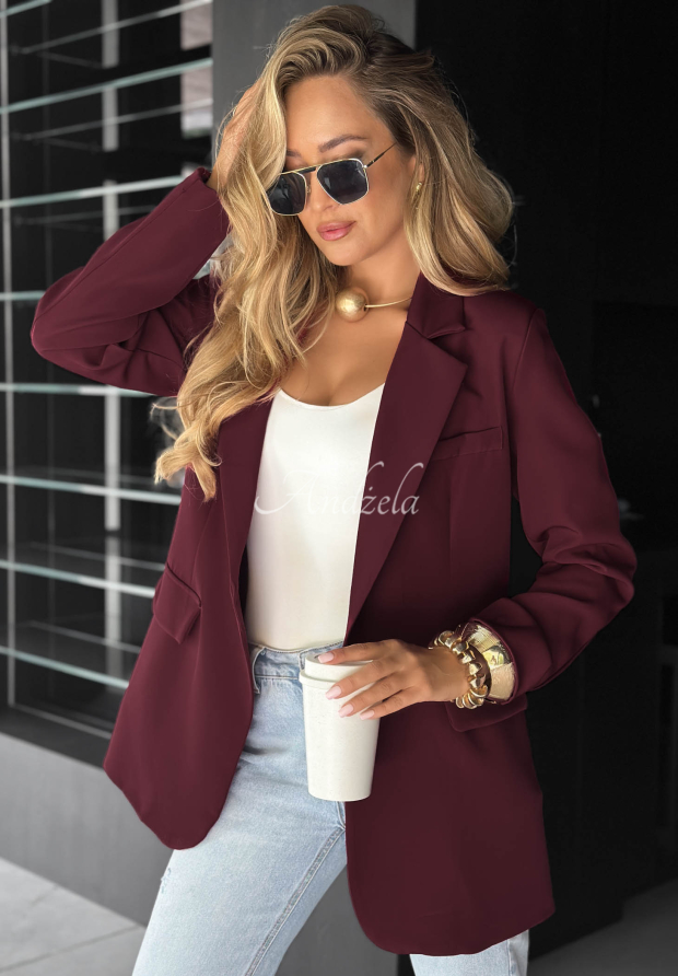 Marynarka oversize Best Version burgundowa