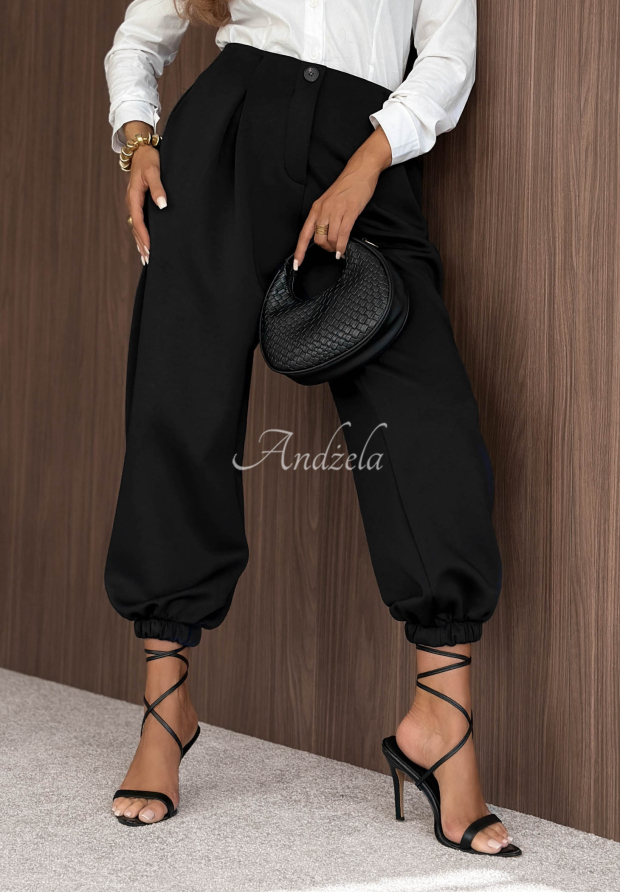 Viscose butter pants with cuffs What You Wanted black