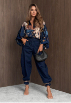 Spodnie jeansowe balloon Iconic Fit ciemnoniebieskie
