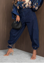 Spodnie jeansowe balloon Iconic Fit ciemnoniebieskie