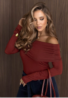 Bluzka longsleeve z odkrytymi ramionami Rain Romance ecru