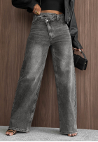 Spodnie jeansowe banana Cloudy Mood szare