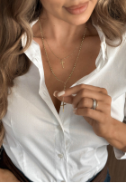 Naszyjnik z krzyżykiem i kuleczkami Golden Beads złoty