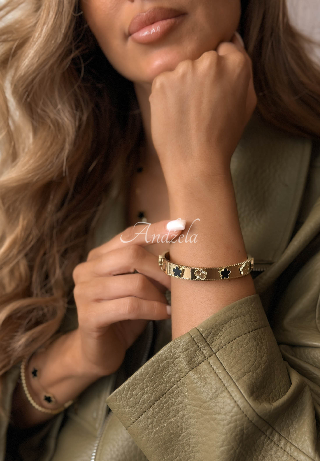 Golden Essence Gold Clover Bracelet