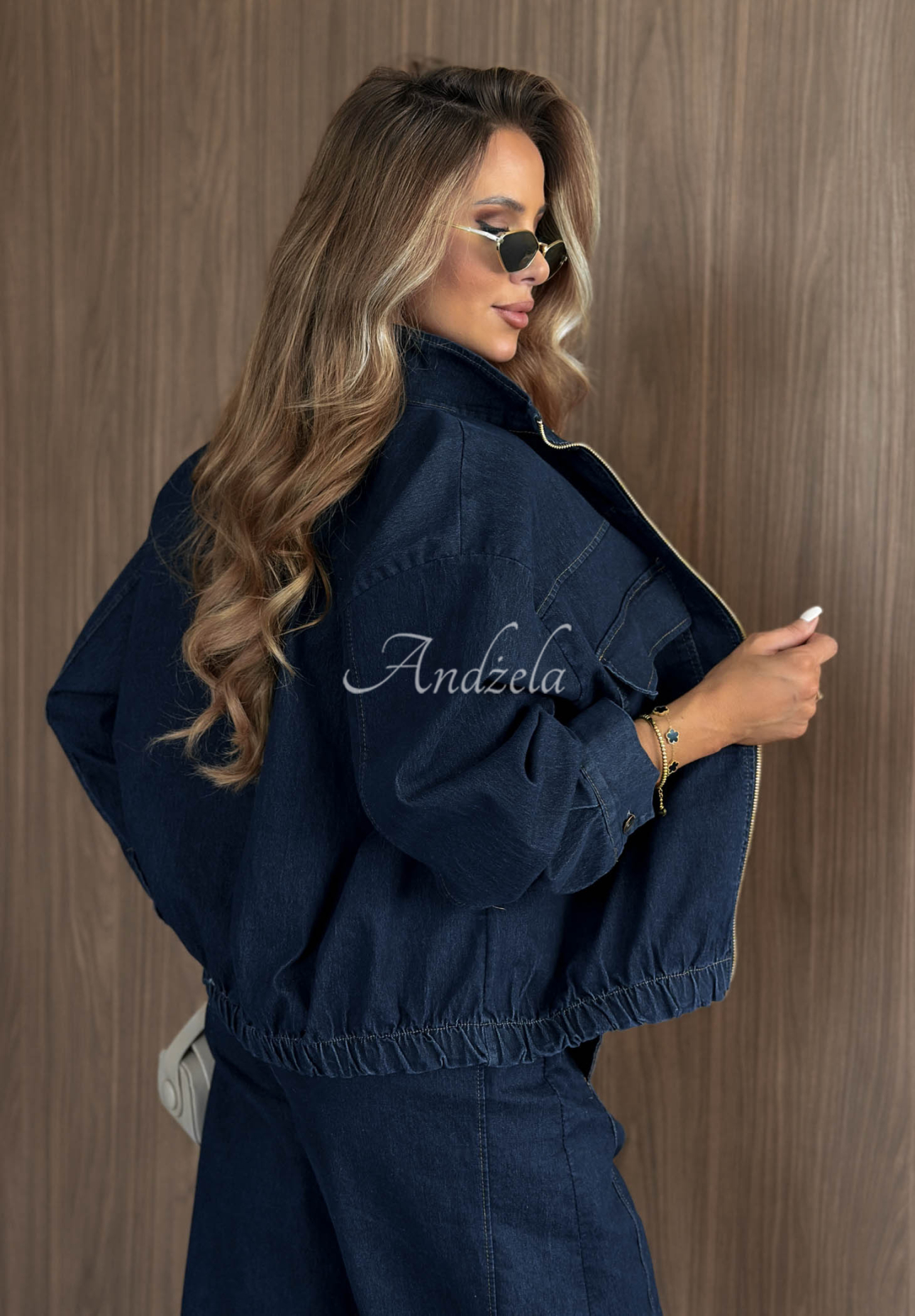 Autumn Rituals Dark Blue Oversized Denim Jacket