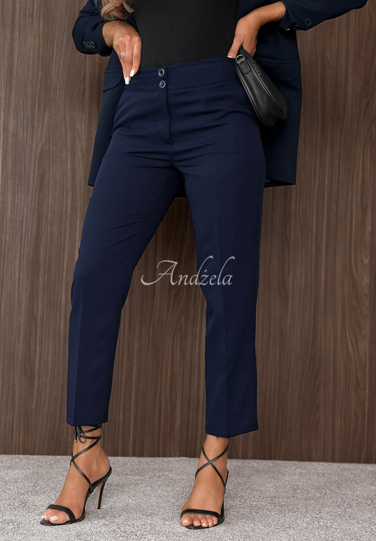 Elegant Runway Ready Navy Cigarette Pants