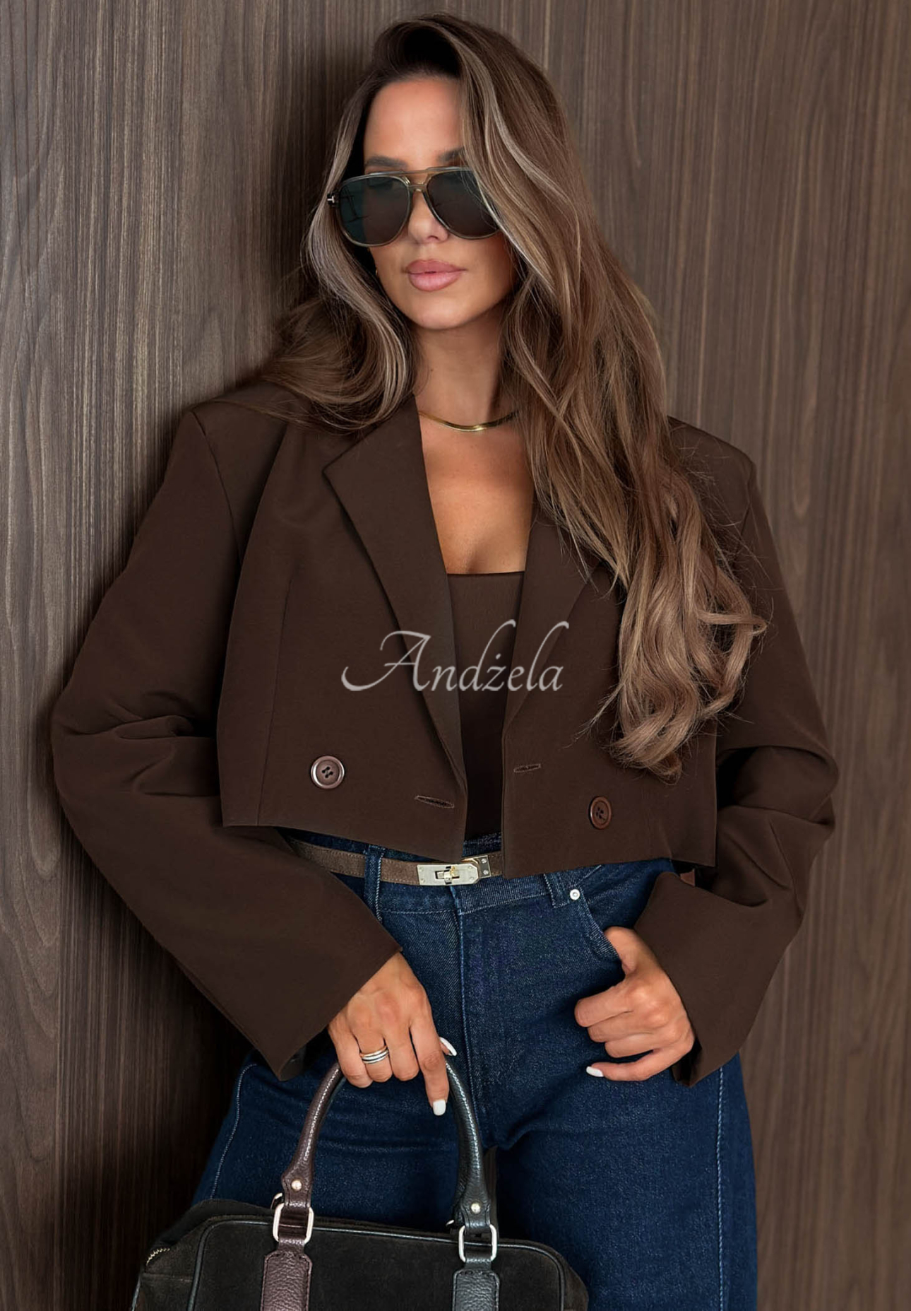 Modern Aura Short Jacket in Chocolate Brown
